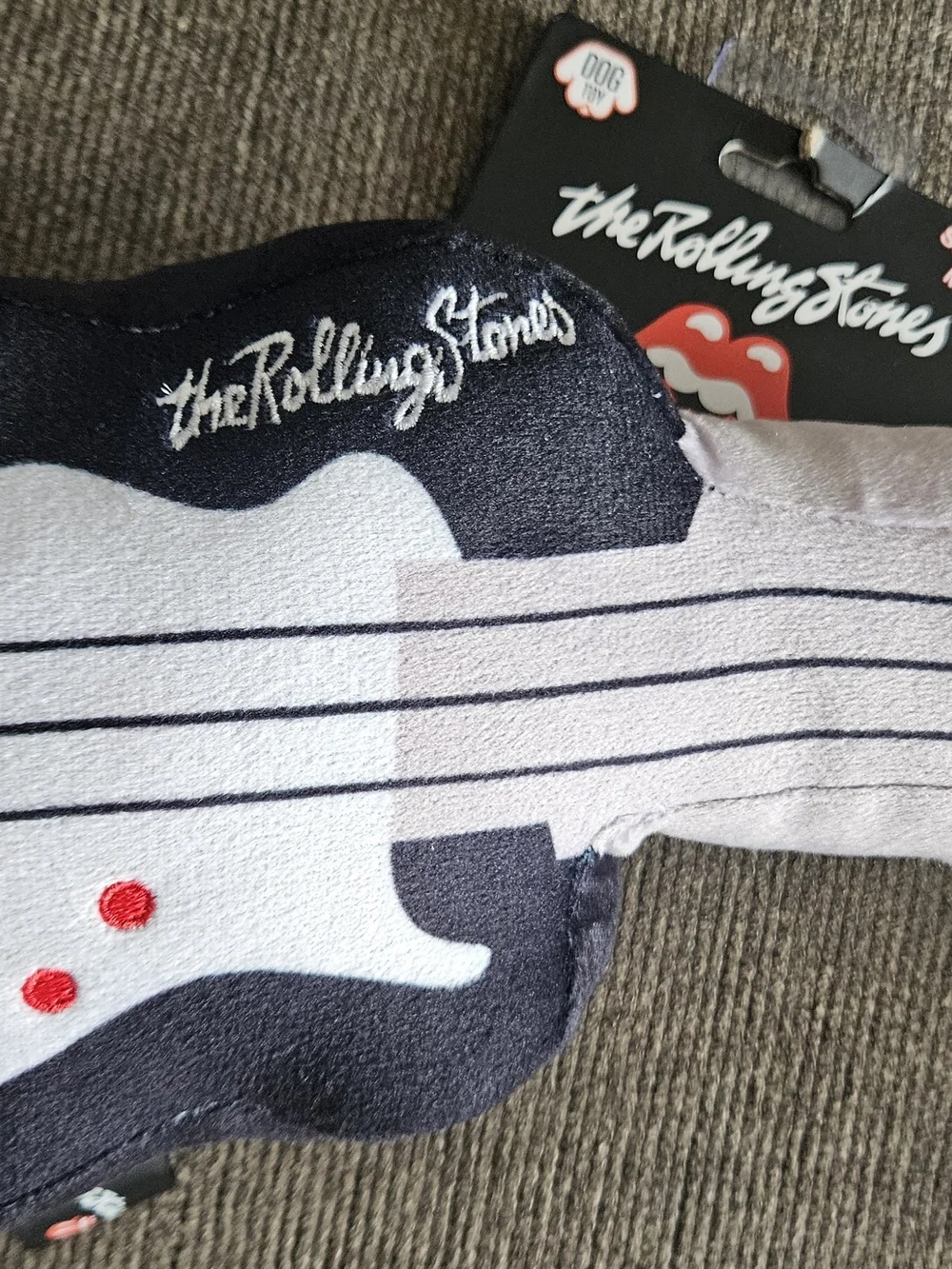 Rolling Stones Logo Icon Rock & Roll Guitar Plush Dog Toy Squeak New NWT RARE!